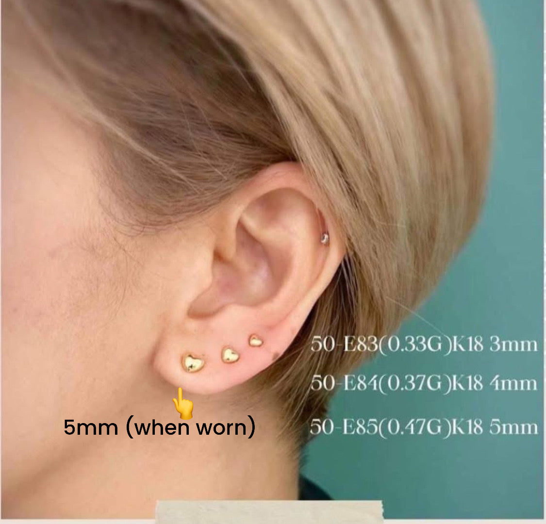K18 Heart Earrings