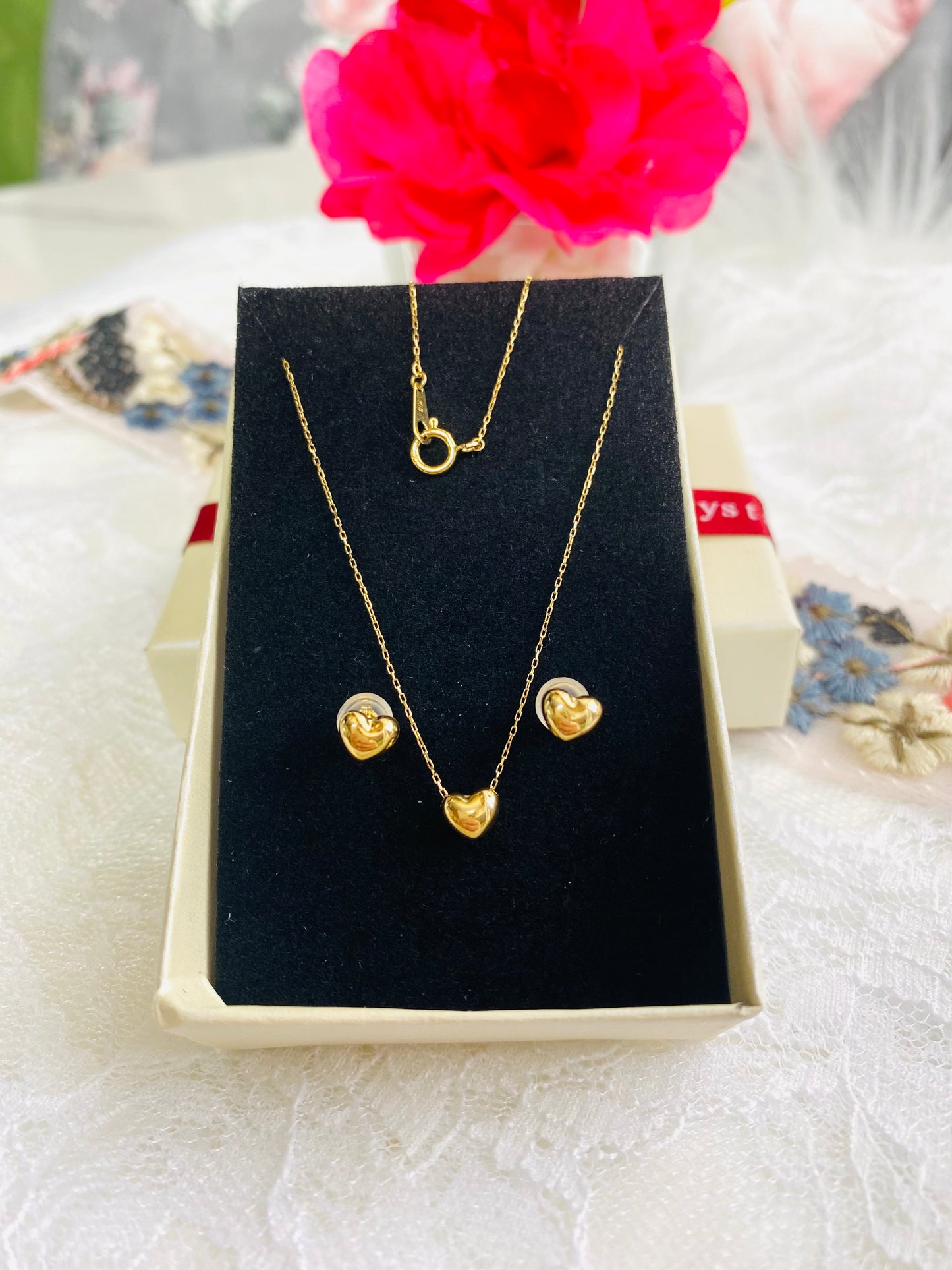 Necklace and Earrings Set K18