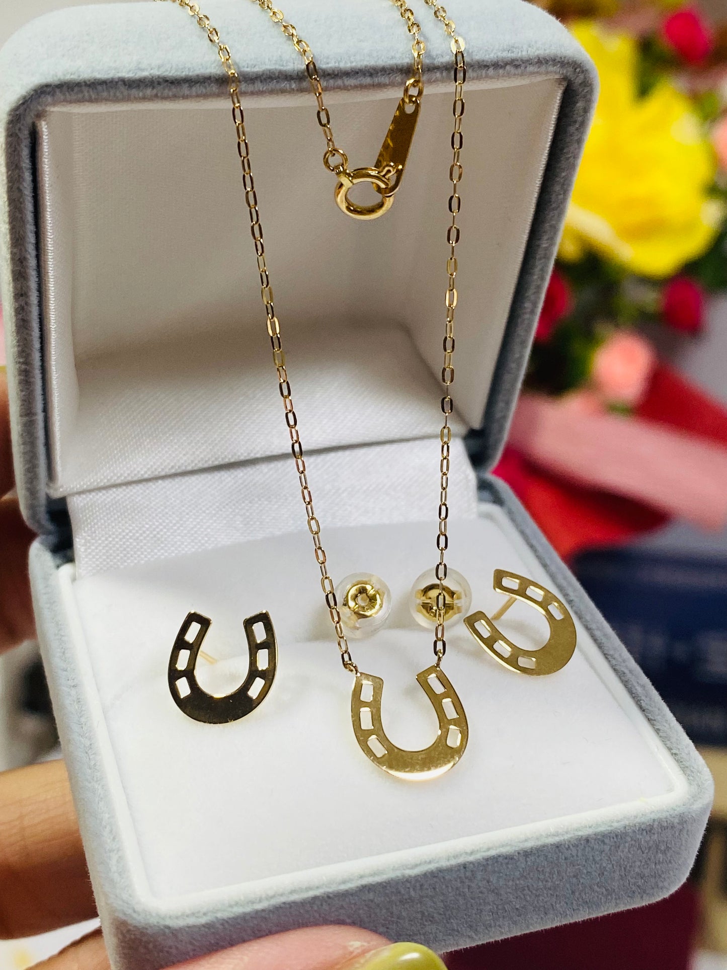K18🇯🇵gold HorseShoe Set