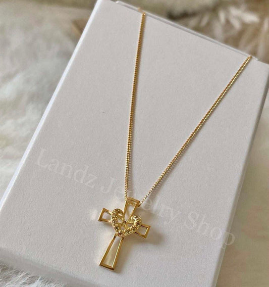 K18 Japan Gold Cross Necklace