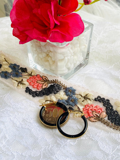 Onyx Loop Earrings K18