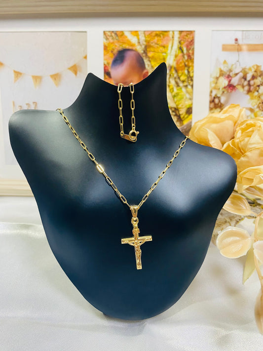 K18🇯🇵gold Cross Necklace