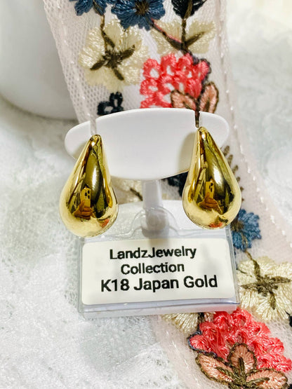 K18 🇯🇵 Gold Teardrop Earrings