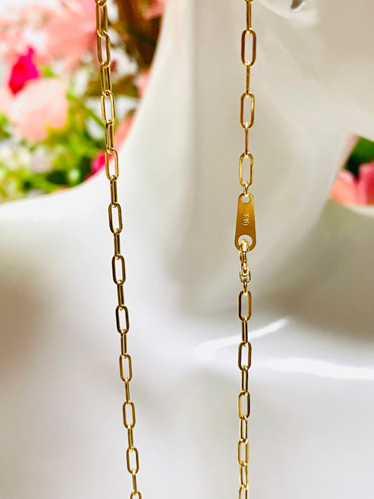 K18🇯🇵gold 40cm Paperclip Chain