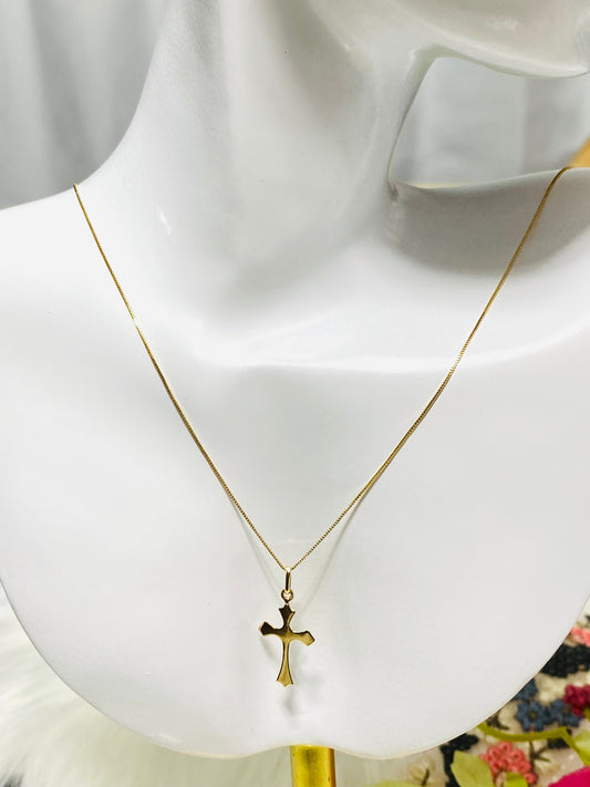 Cross Necklace Venetian Chain K18