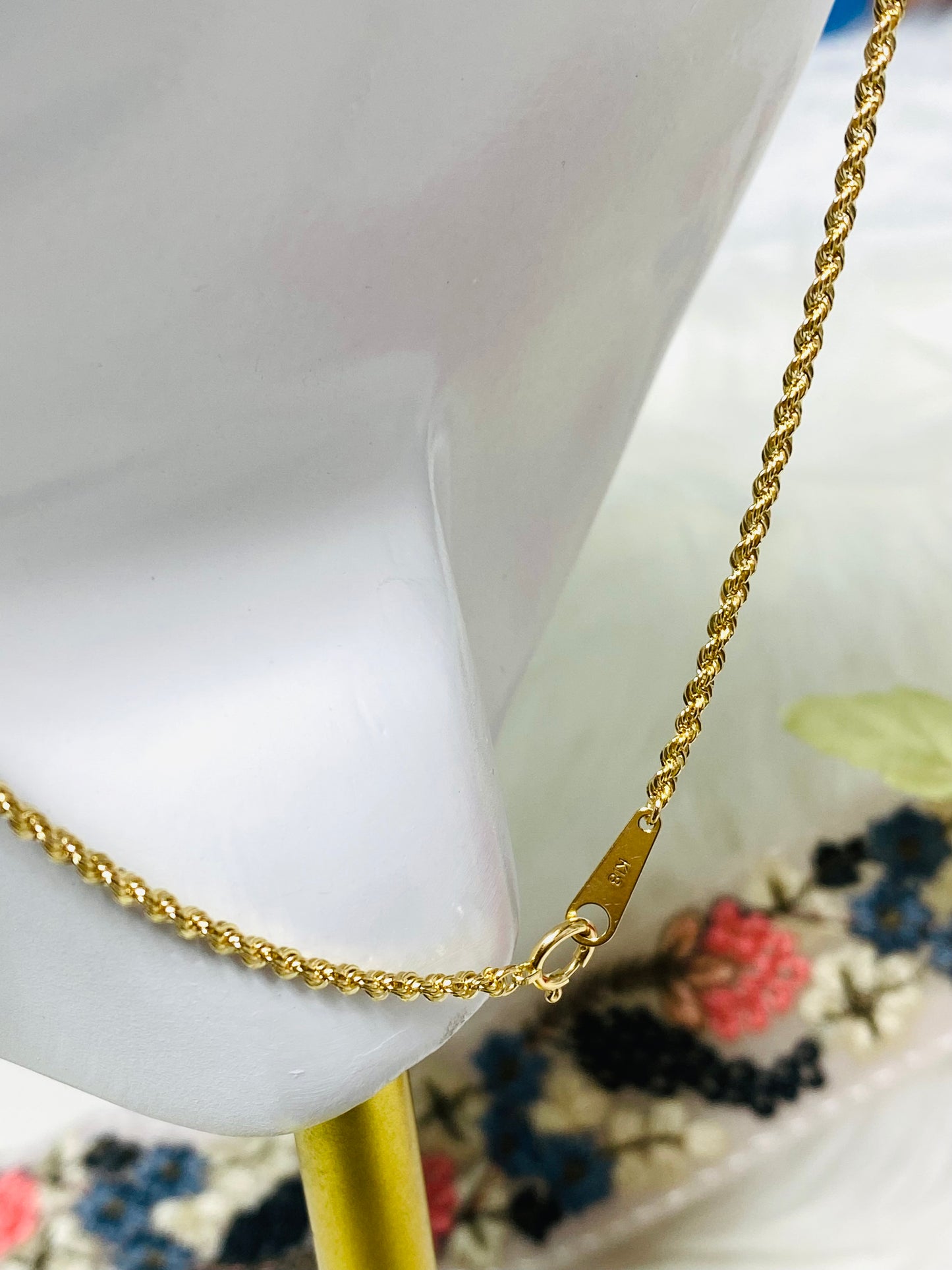 K18🇯🇵gold across Necklace For Men