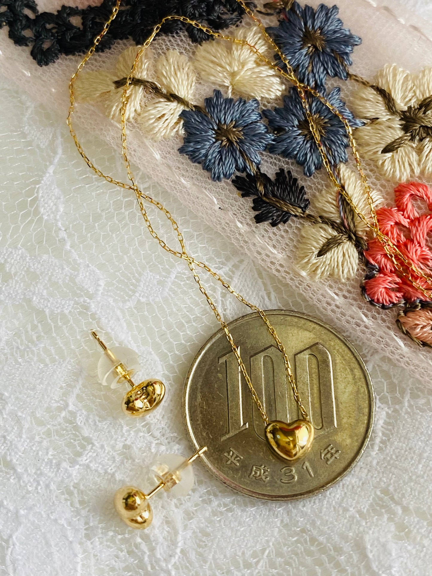 Necklace and Earrings Set K18