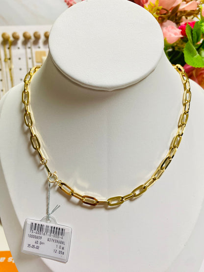 K18🇯🇵gold Paperclip Chaib