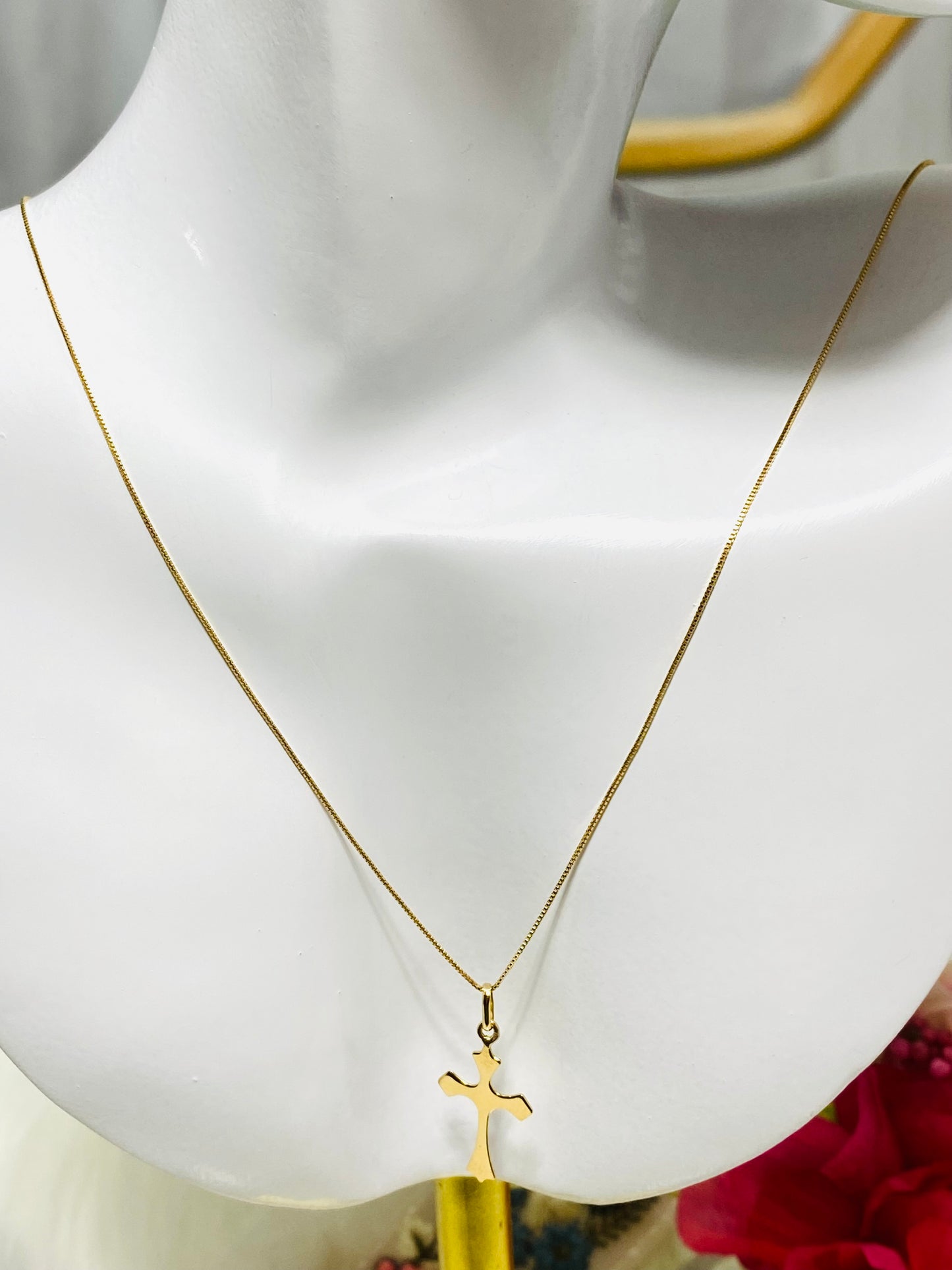 Cross Necklace Venetian Chain K18