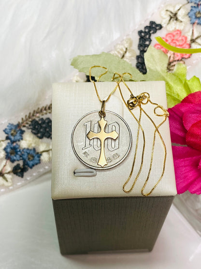 Cross Necklace Venetian Chain K18
