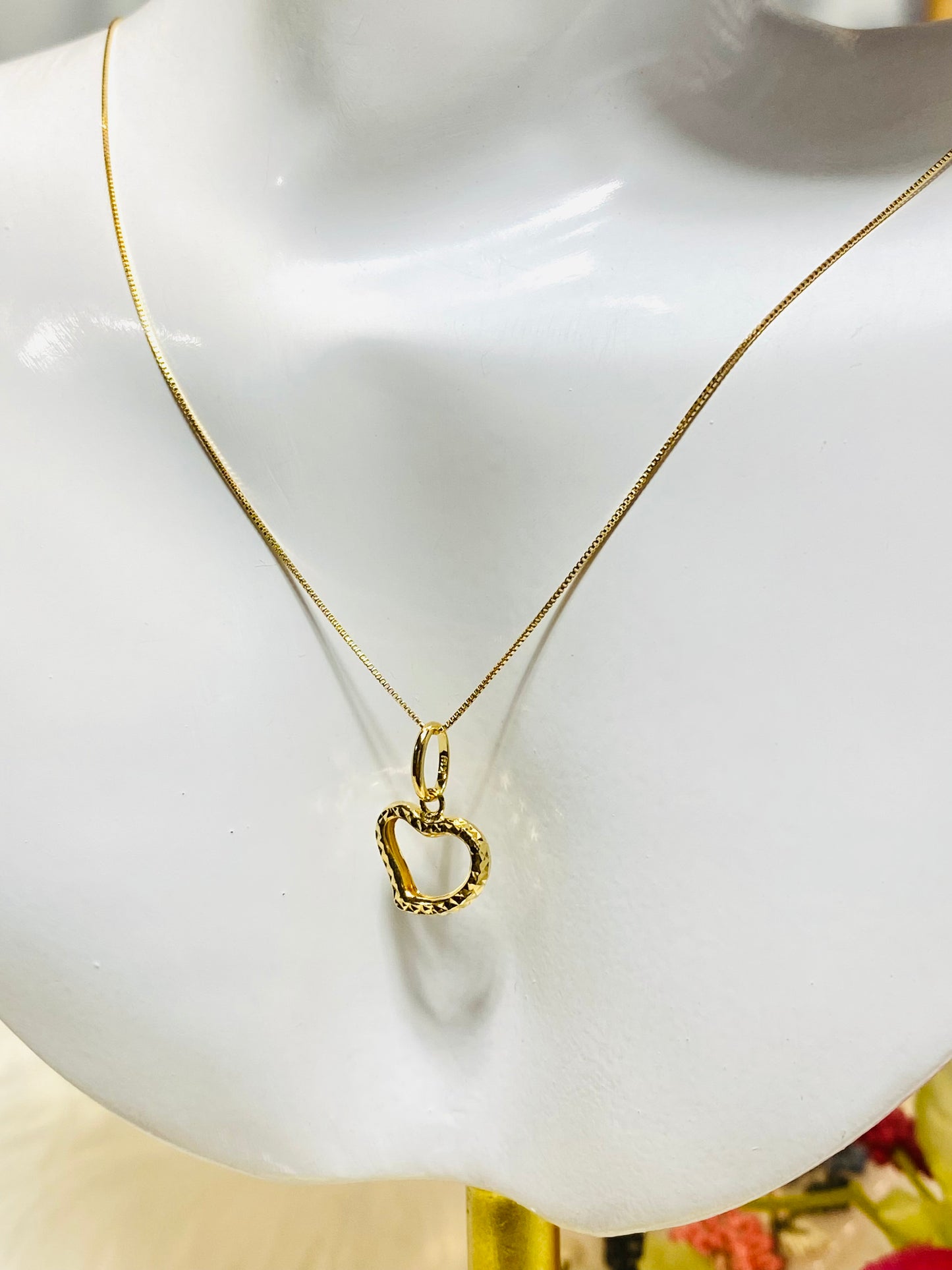 Venetian chain w/ heart Necklace Set K18