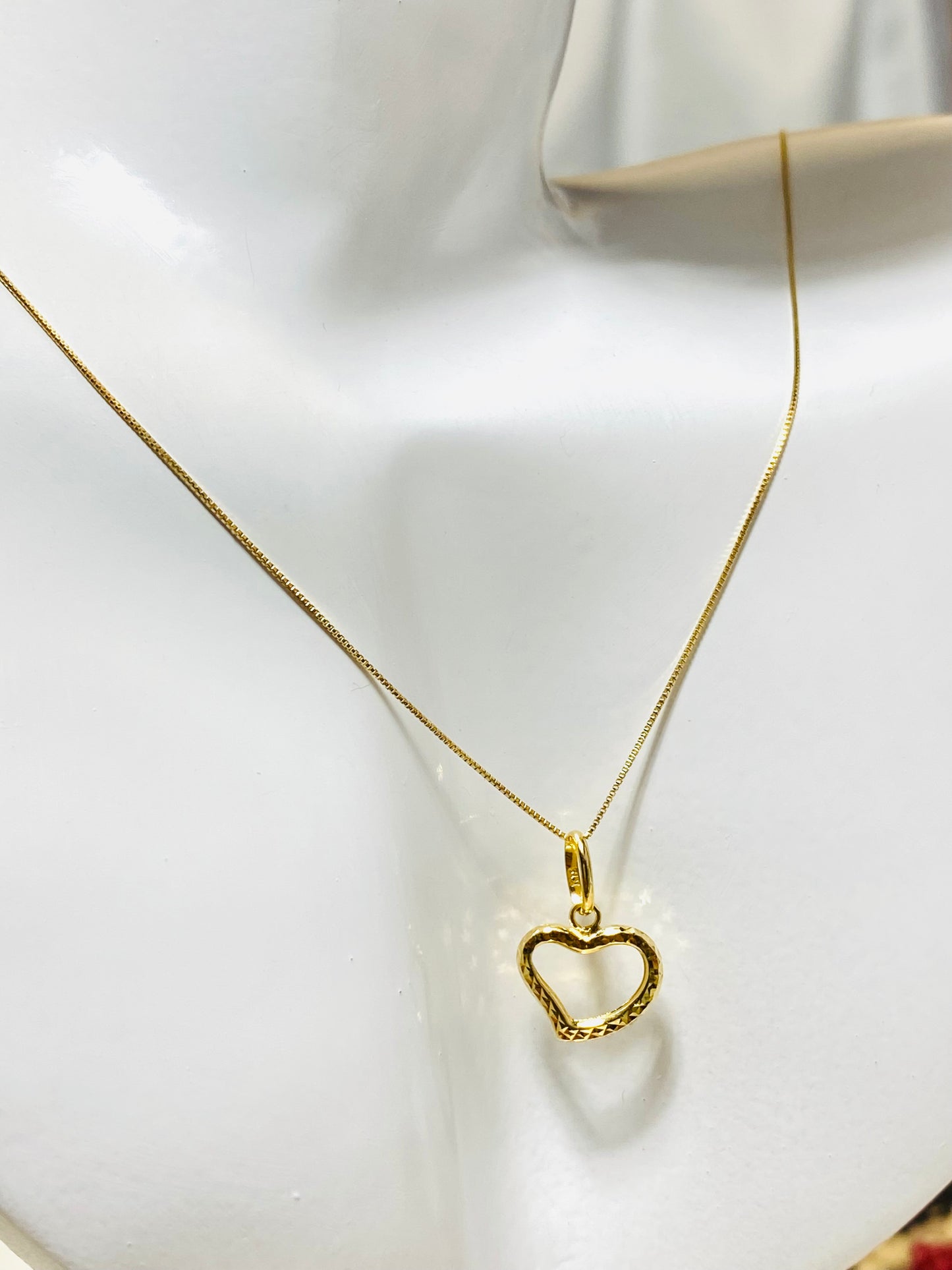 Venetian chain w/ heart Necklace Set K18