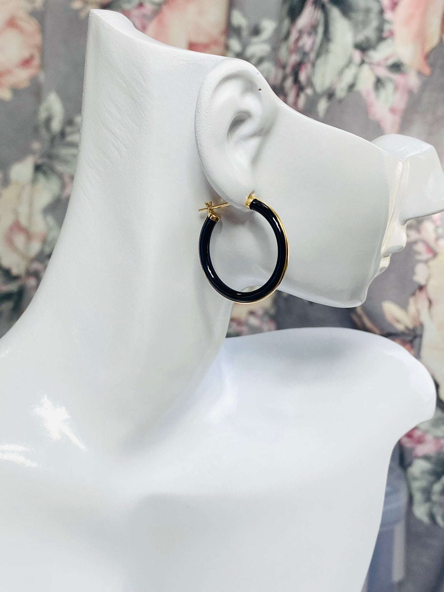 Onyx Loop Earrings K18