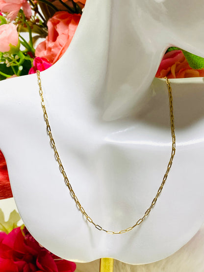 K18🇯🇵gold 40cm Paperclip Chain