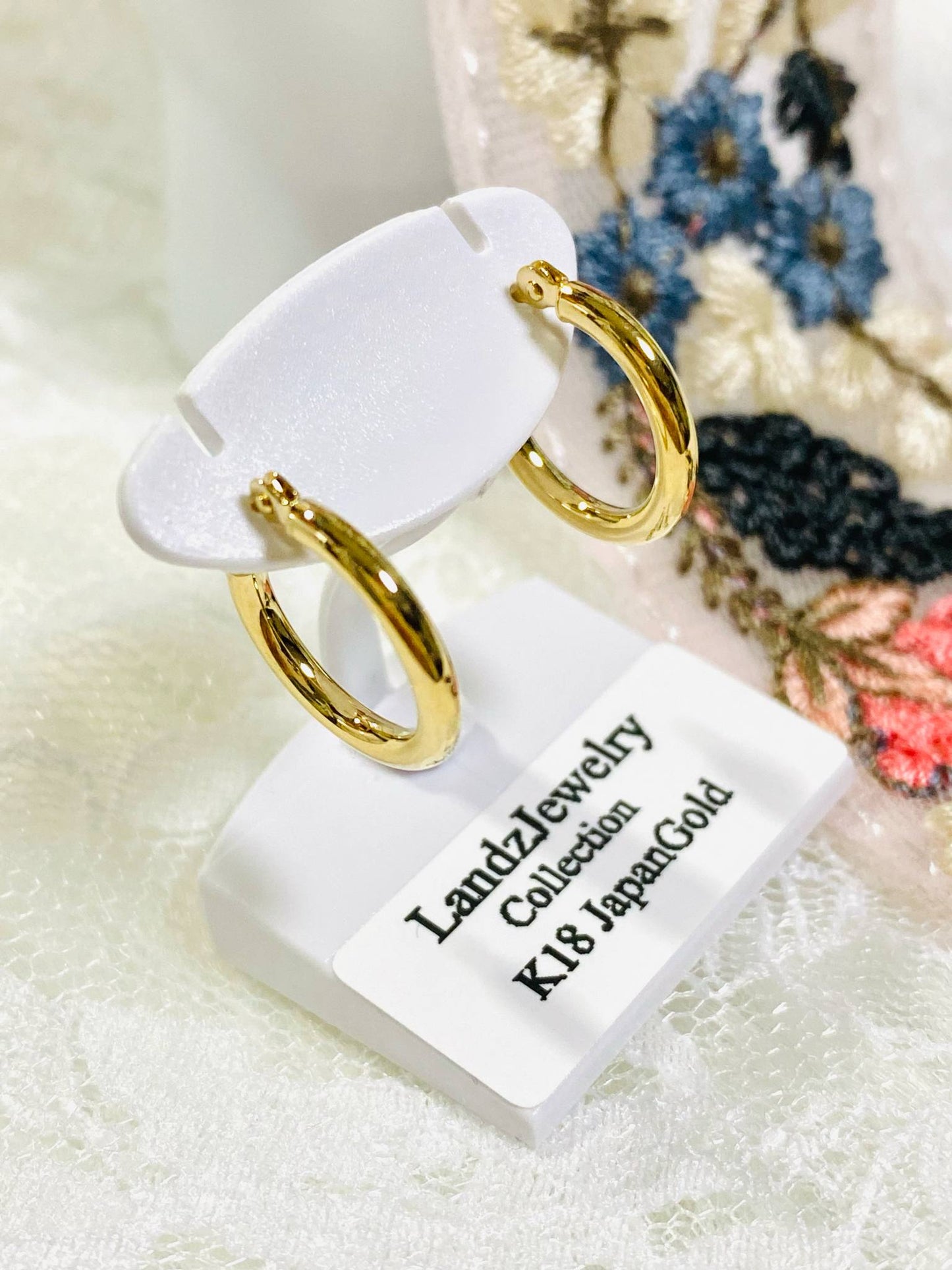 Loop Earrings 2x15 K18 🇯🇵 Gold