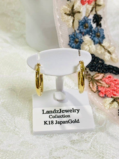 Loop Earrings 2x15 K18 🇯🇵 Gold