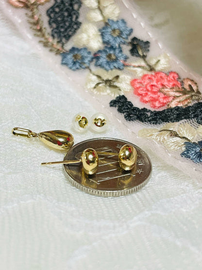 Teardrop Earrings & Pendant Set K18 🇯🇵 Gold