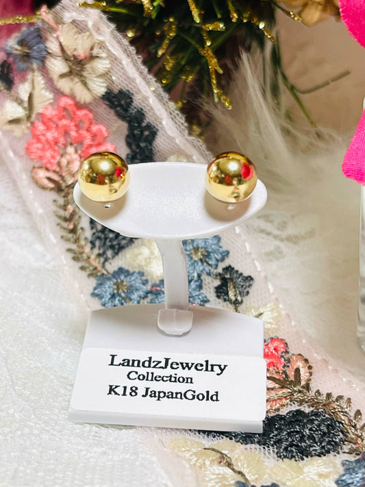 Ball Earrings 8mm K18 🇯🇵 Gold