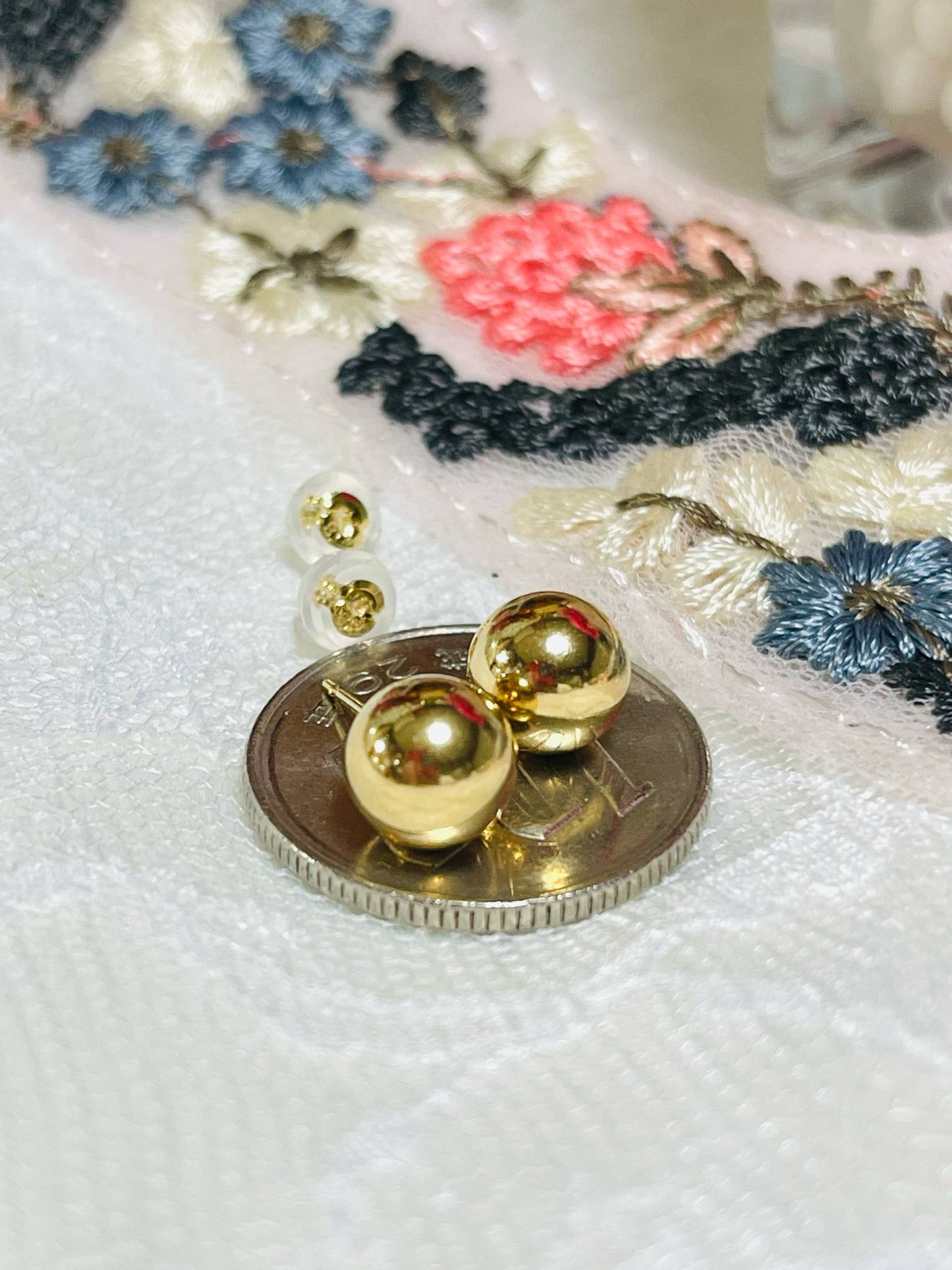 Ball Earrings 8mm K18 🇯🇵 Gold